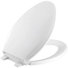 Kohler K-4636-RL-0 Kohler ReadyLatch Cachet Quiet Close Solid Polypropylene Closed-Front Elongated Toilet Seat, 18-11/16 inch L x 14-3/16 inch W x 1-1/8 inch D