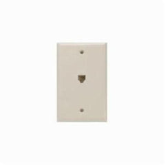 Leviton 40249-I Standard Telephone Wall Jack, 6P4C Screw Terminal, Ivory
