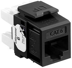 Leviton 61110-RE6 eXtreme CAT6 QuickPort Jack, Black