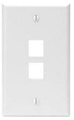 Leviton 41080-2WP Single-Gang QuickPort Wall Plate 2 Ports White