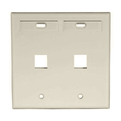 Leviton 42080-2IP Dual Gang QuickPort Wallplate with ID Windows, 2-Port, Ivory