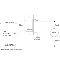 Leviton ODS06-IDW Passive Infrared Wallbox Occupancy Sensor 120/277VAC 180 Degree