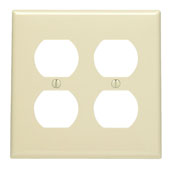 Leviton 80716-T 2-Gang Electrical Wall Plate Nylon Light Almond