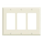 Leviton PJ263-T 3-Gang Decora/GFCI Decora Wallplate, Midway Size, Light Almond