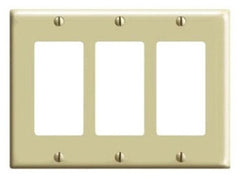 Leviton PJ263-T 3-Gang Decora/GFCI Decora Wallplate, Midway Size, Light Almond