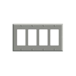 Leviton PJ264-T 4-Gang Decora/GFCI Decora Wallplate Midway Size Light Almond