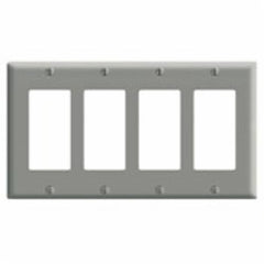 Leviton PJ264-T 4-Gang Decora/GFCI Decora Wallplate Midway Size Light Almond