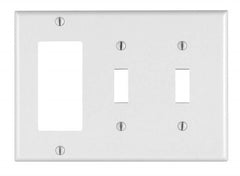 Leviton PJ226-W Combination Wallplate Midway Size 3 Gangs 2 Toggle 1 Decorator