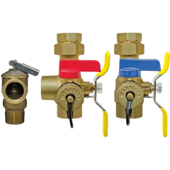 Nibco 44443WPR Brass Tankless Water Heater Service Valve Kit, 3/4 inch, IPS Union x IPS, 398 psi