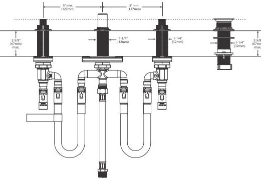 Moen 9793 Adjustable 4-Hole Roman Tub Rough-In Valve with Shower Diverter - 1/2 in. PEX/CPVC Connection