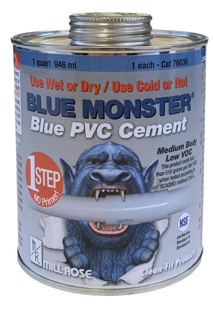 Mill-Rose 76036 Blue Monster 32 oz. Fast Set Plastic Blue Pipe Cement