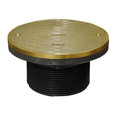 Oatey 74120 Harvey Plastic Adjustable Barrel Cleanout With Polished Brass Cover, 6 inch