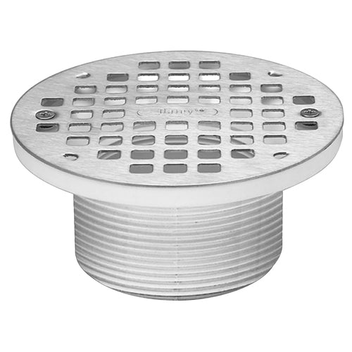 Oatey 72160 Adjustable Round Grate with Barrel and Ring, 6 inch, Nickel