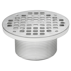 Oatey 72160 Adjustable Round Grate with Barrel and Ring, 6 inch, Nickel