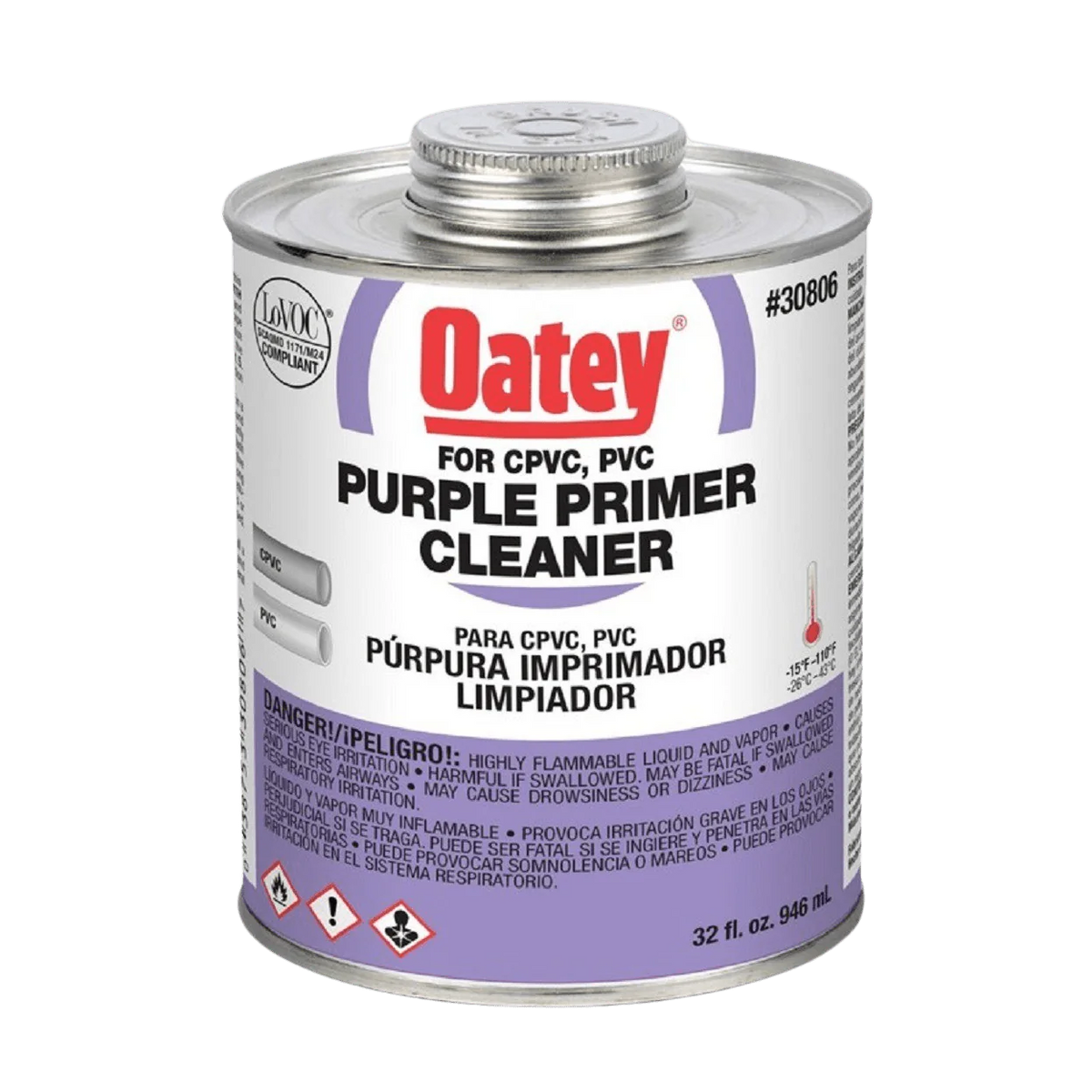 Oatey 30806 All Purpose Pipe Primer Cleaner 32 oz