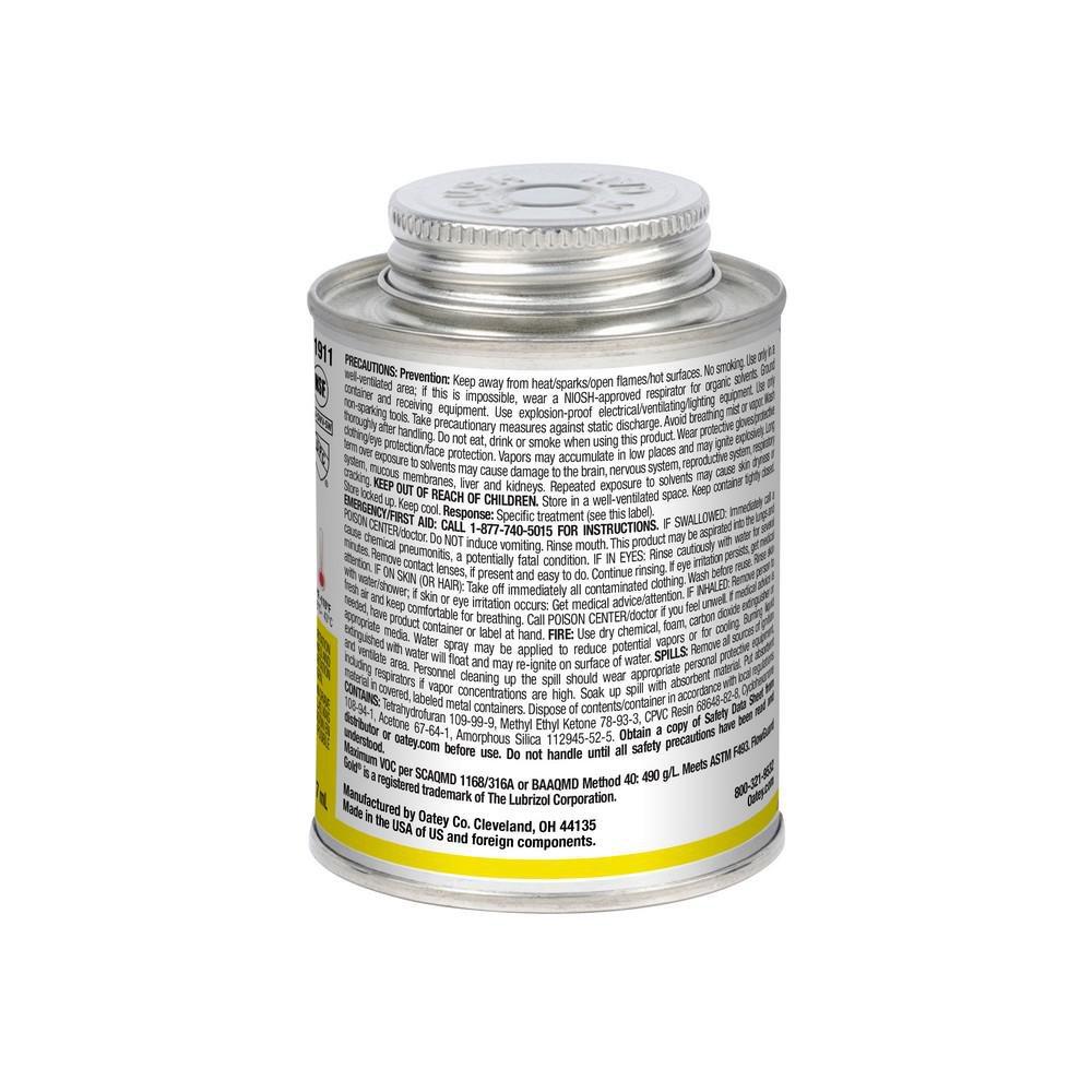 Oatey 31911 8 oz. Plastic Yellow Pipe Cement