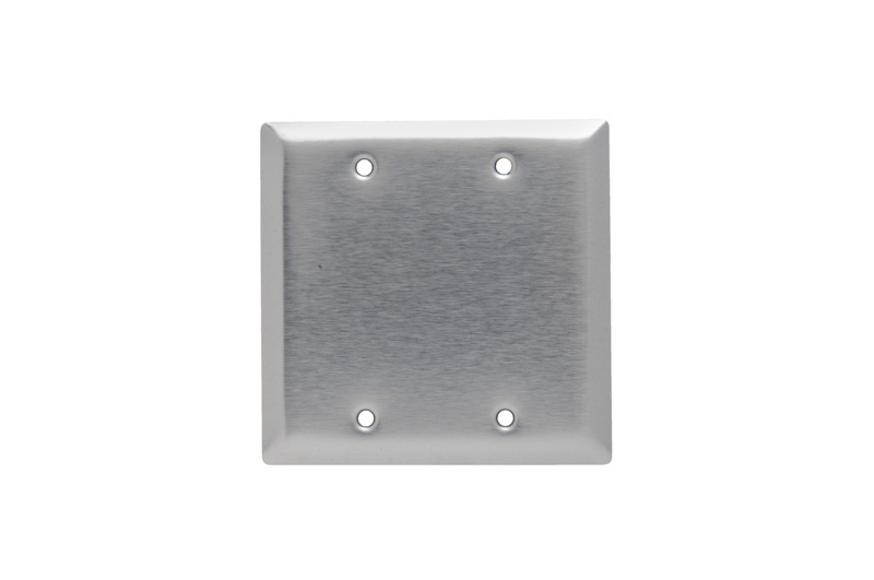 Pass & Seymour SL23 Smooth Metal Wall Plate, 2Gang Blank, Box Mounted, Replacement MPN: SL23