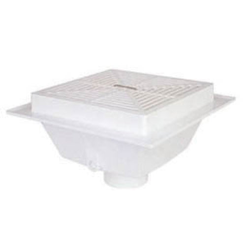 Sioux Chief 861-3P2 SquareMax 3 inch Square PVC Floor Sink with 1/2 Grate