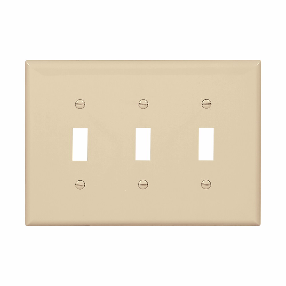 Eaton PJ3V EWD PJ3V Wallplate 3G Toggle Poly M