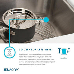 Elkay DLR3322103 Lustertone Classic Stainless Steel 33 x 22 x 10-1/8 Equal Double Bowl Drop-in Sink