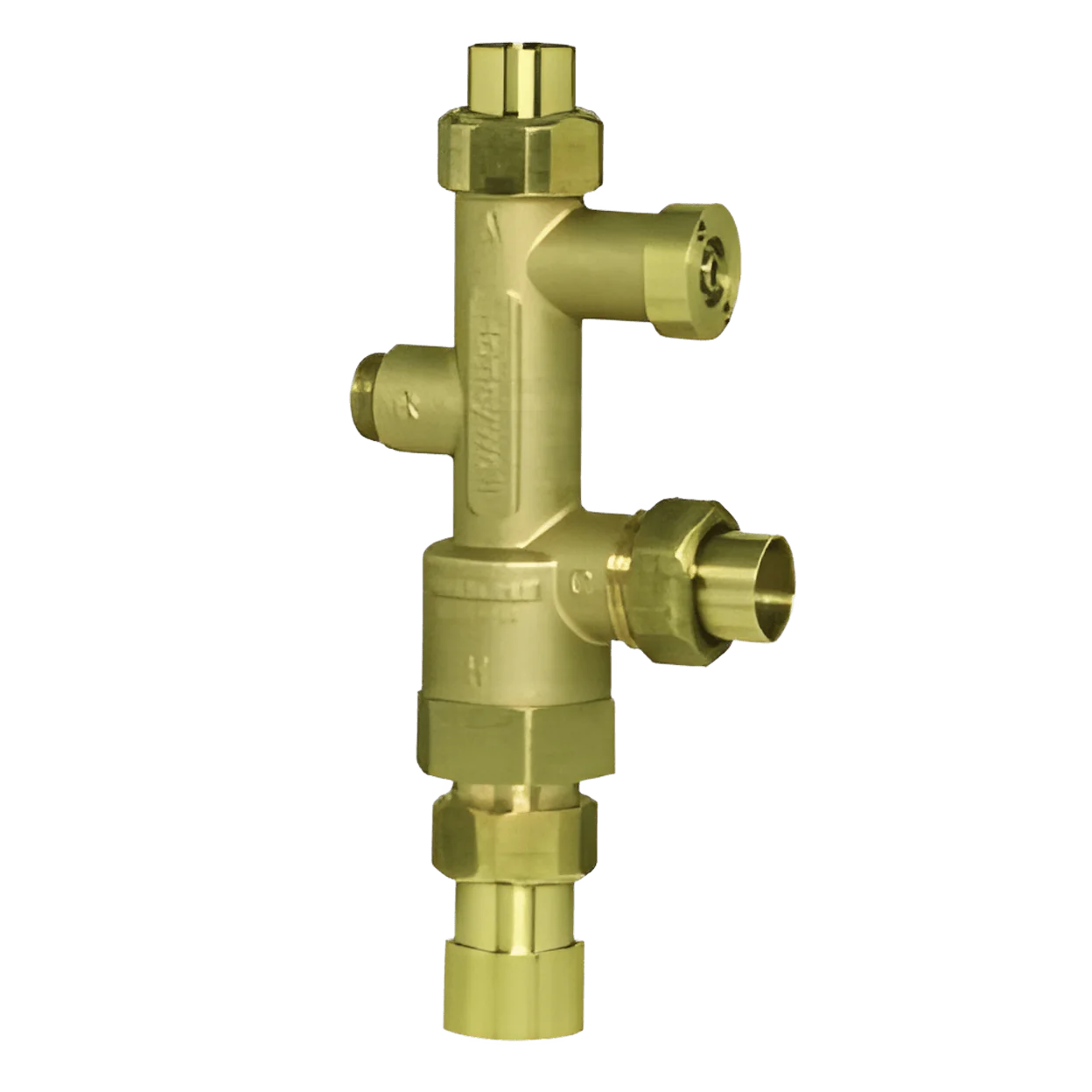 Honeywell AMX101-UT-1 Honeywell DirectConnect AMX Series 3/4 inch x 3/4 inch Union Thread x FNPT Bottom Brass/Stainless Steel Thermostatic Mixing Valve