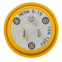 Hubbell HBL14W47A Watertight Plug NEMA 5-15P 15A/125V