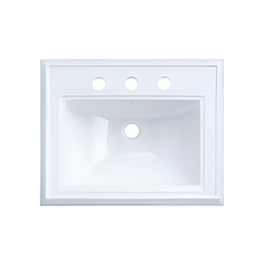 Kohler K-2241-8-0 Kohler Memoirs Classic Vitreous China 3-Hole Single-Bowl Widespread Rectangular Drop-In Bathroom Sink