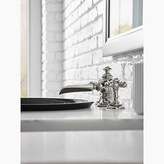 Kohler K-98068-3-SN Artifacts 3-1/2 Inch H Widespread Bathroom Sink Cross Handle Vibrant Polished Nickel