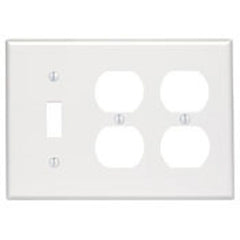 Leviton 88047 3-Gang Smooth White Thermoset Device Mount Standard Combination Wallplate