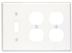 Leviton 88047 3-Gang Smooth White Thermoset Device Mount Standard Combination Wallplate