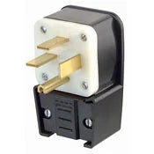 Leviton 8432-P Straight Blade Plug 3-Phase Angled Cable Mount Grounding 250 VAC 30 A NEMA 15-30P