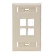 Leviton 42080-4IS QuickPort Wallplate 4-Port Standard Size with ID Window