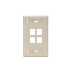 Leviton 42080-4IS QuickPort Wallplate 4-Port Standard Size with ID Window