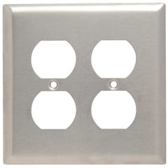 Legrand SSJ82 Smooth Metal Wall Plate Junior-Jumbo 2gang Duplex