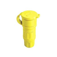 LEVITON 27W48 20 Amp, 250 Volt, Industrial Grade, Locking Connector, Grounding, Wetguard - Yellow