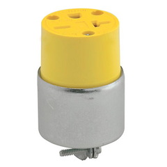 Leviton 620CA 250 Volt 20 Amp 2-Pole 3-Wire NEMA 6-20R PVC/Steel Armored Grounding Straight Blade Connector