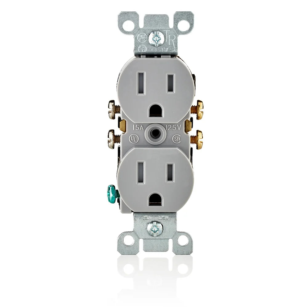 Leviton T5320-GY GY REC DUP TR 2P3W 15A125V T5320-GY