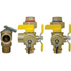 Nibco 50443WPR Webstone Brass Tankless Water Heater Service Valve Kit, 3/4 inch, IPS Union x SWT, 431 psi