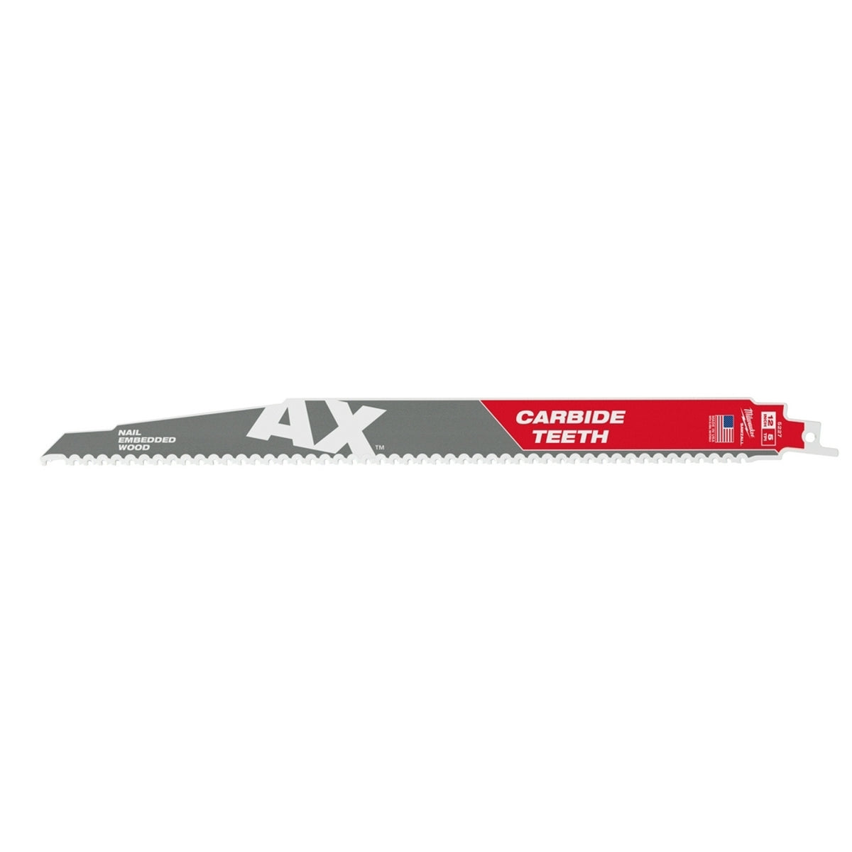 Milwaukee 48-00-5527 The AX Carbide Teeth Reciprocating Saw Blade 12 in 5 TPI