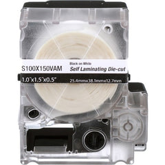 Panduit S100X150VAM PXE S100X150VAM MP Printer Self-Lam Label, 1.5x1, Vinyl, White