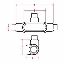 Robroy PRHT18 Plasti-Bond Conduit Body 1/2 Inch Type T