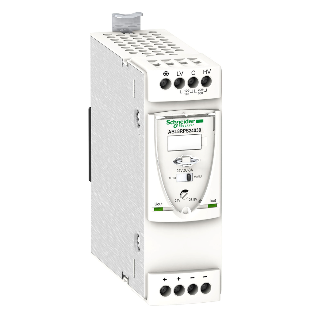 Schneider Electric ABL8RPS24030 Square D 200 to 500 VAC Input 24 VDC Output 3 Amp Switch Mode Power Supply