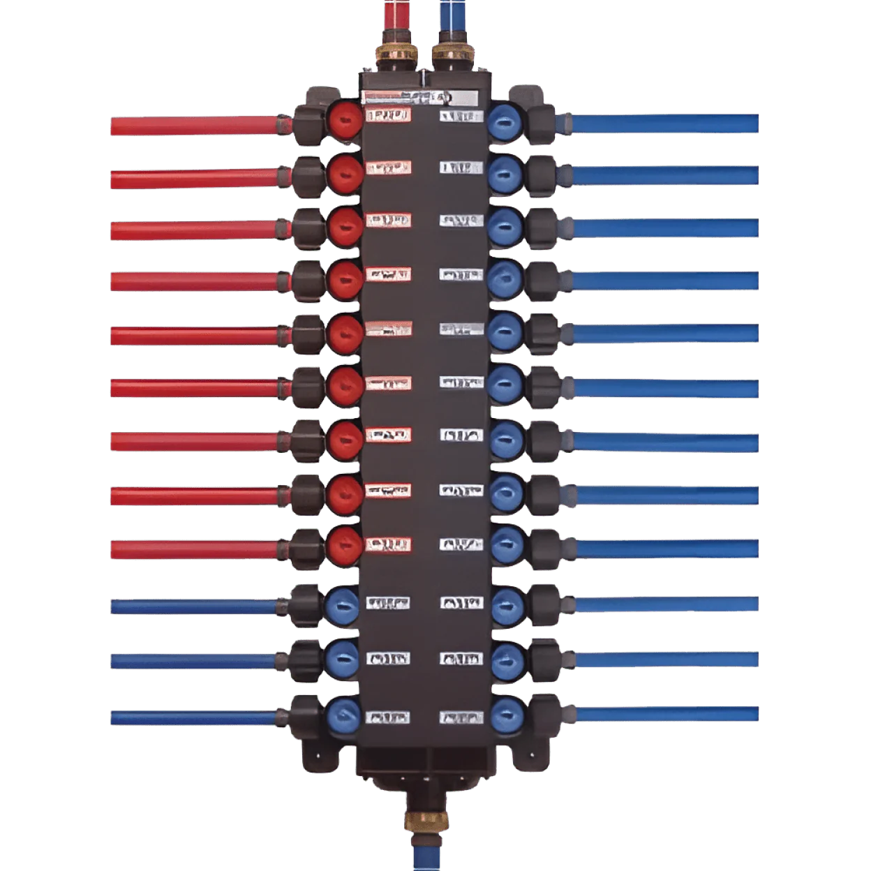 Viega 50142 ManaBloc 160 psi max 3/8 inch PEX x Crimp 14 Outlets Plastic Distribution Manifold, Black