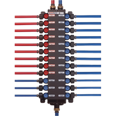 Viega 50142 ManaBloc 160 psi max 3/8 inch PEX x Crimp 14 Outlets Plastic Distribution Manifold, Black