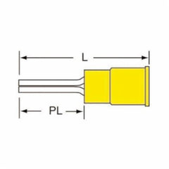 3M MVU10-55PX-A Butted Seam Barrel Pin Terminal 12 to 10 AWG Conductor 1/4 in Dia x 0.55 in L