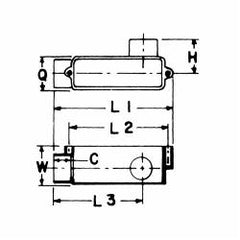 ABB E985D-CAR Conduit Body Type LR 1/2 in Hub 4 cu-in Capacity