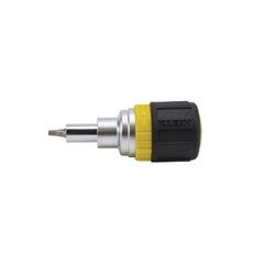 Klein Tools 32594 Multi-Bit Ratcheting Screwdriver, 6-in-1, Stubby, Ph, Sl, Sq, Nut Bits