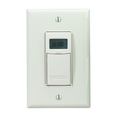 Intermatic EI400LAC 120 to 277 VAC 12 to 28 VDC 20 Amp 1-Pole 3-Way Light Almond Digital Auto-Off In-Wall Timer