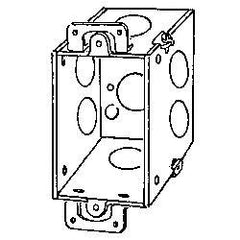 Appleton 333D Square Corner Gangable Switch Box, Steel, 18 cu-in, 1 Gang, 9 Knockouts