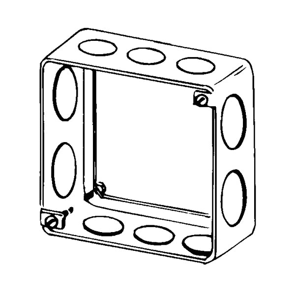 Appleton 4SES Combo Drawn Extension Ring With Knockout, 2 Gangs, 4 in L x 4 in W x 1-1/2 in D, Steel